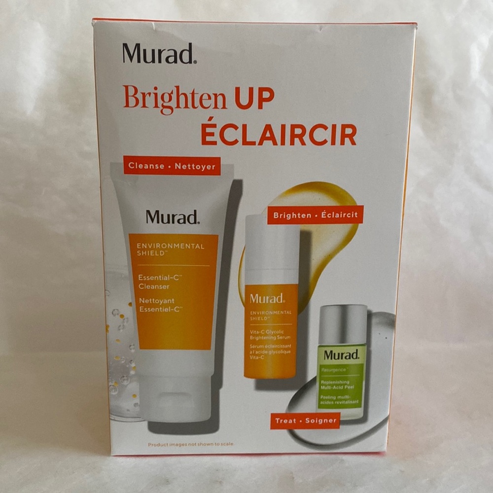 MURAD Brighten Up Eclaircir 3p Travel Set Cleanser Serum Peel NIB Sealed $59